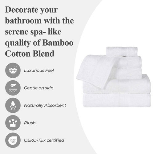 Rayon From Bamboo Blend Cotton 12 Piece Washcloth Face Towel Set - Picture 79 of 83