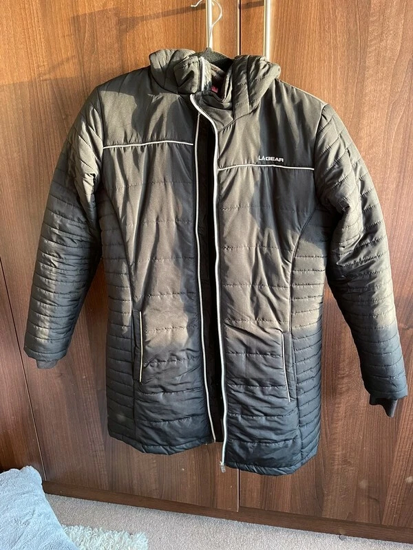 LA GEAR Women Hooded Puffer Jacket SIZE M 10 BLACK Super Fast Delivery