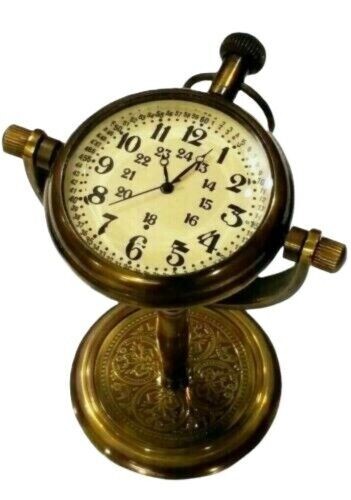 Beautiful Vintage Brass Desk Clock Table Clock Antique Nautical Clock Brass