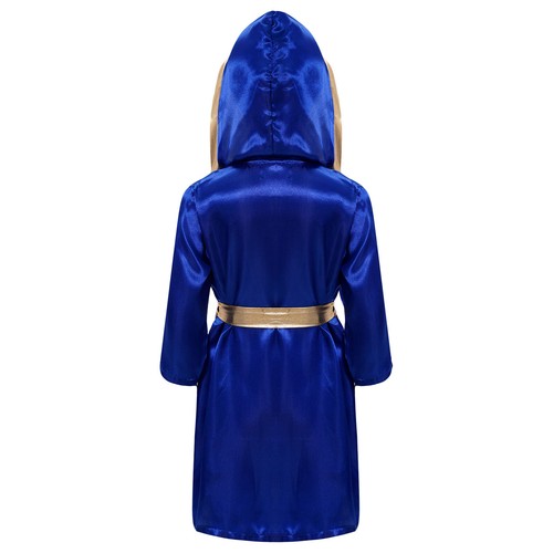 Kids Boys Boxing Robe Martial Art Muay Thai Uniform Kick Boxing Hooded Robe Cape - Picture 18 of 97