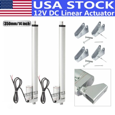 Heavy Duty 2x14'' 12V Linear Actuator Stroke 1500N Electric Motor IP54 + Brackets