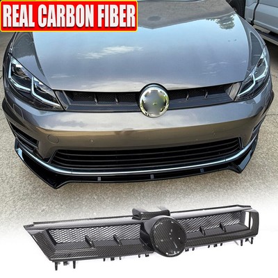 Fit For VW Golf 7 MK7 VII GTI R 14-17 DRY CARBON Front Hood Grille Grill Cover 
