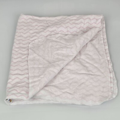 Circo White Pink Chevron Waves Cotton Flannel Baby Receiving Blanket