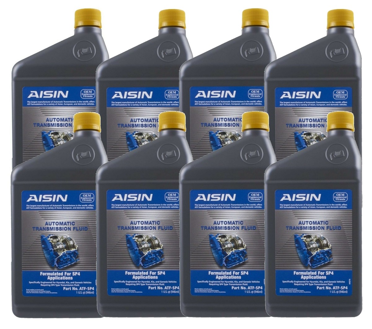 Aisin Set of 8 Auto Trans Fluids ATFSP4 for Hyundai Accent Elantra 