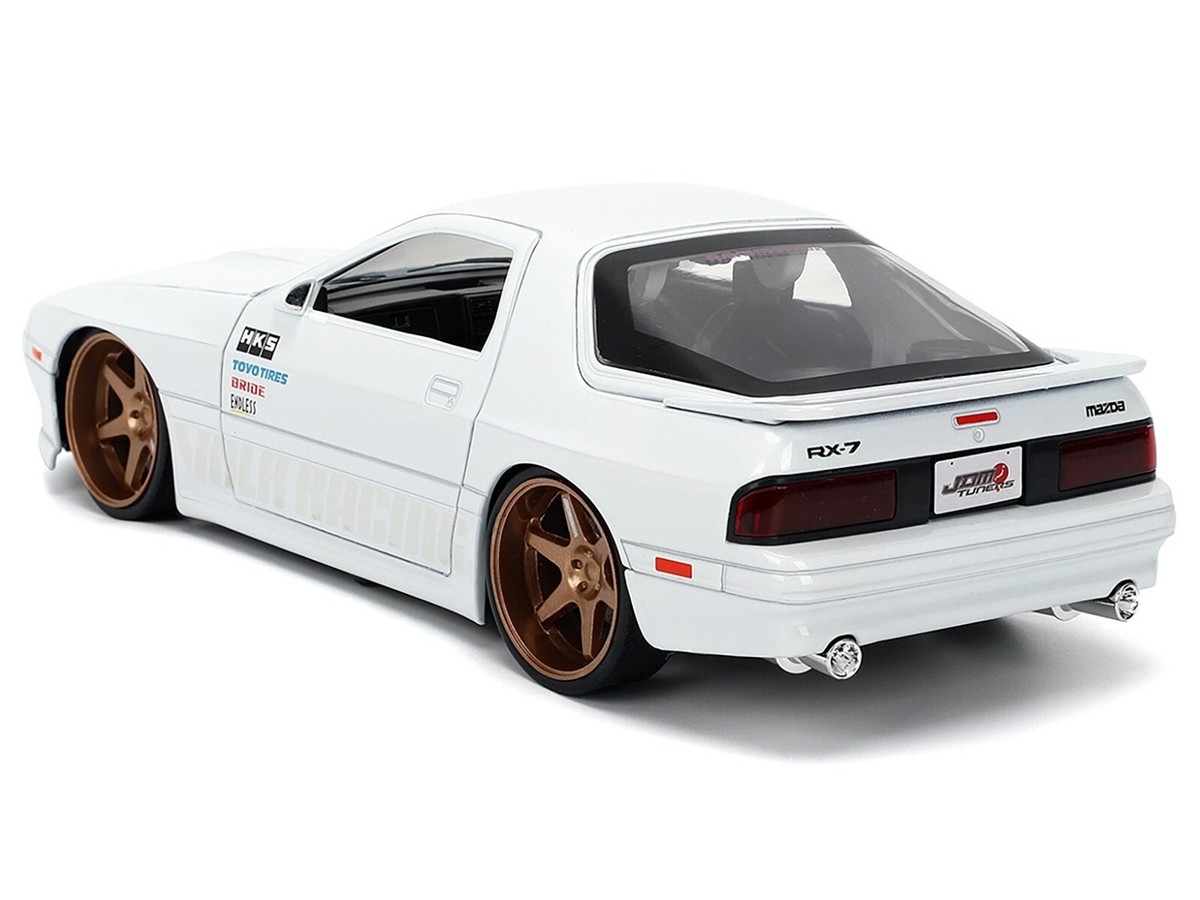 1985 MAZDA RX-7 WHITE 1/24 DIECAST MODEL CAR BY JADA 35955