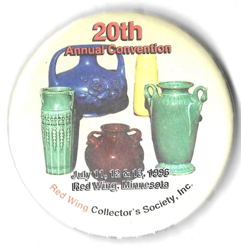 Vtg Red Wing Collectors Society Convention Pin Button MN Pottery 1996