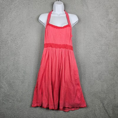 MAEVE Women's Halter Coral Red Summer Dress Size 10 | eBay