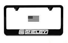 Shelby Cobra Wheels License Plate Frame | Black Metal | Street Racing American 