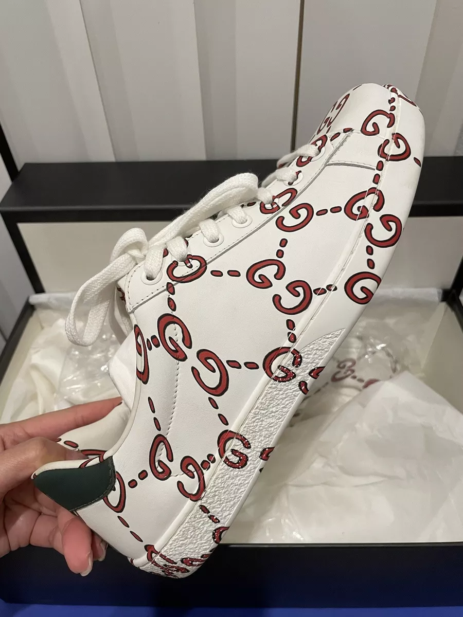 Ace sneaker with gg print replica hotsell