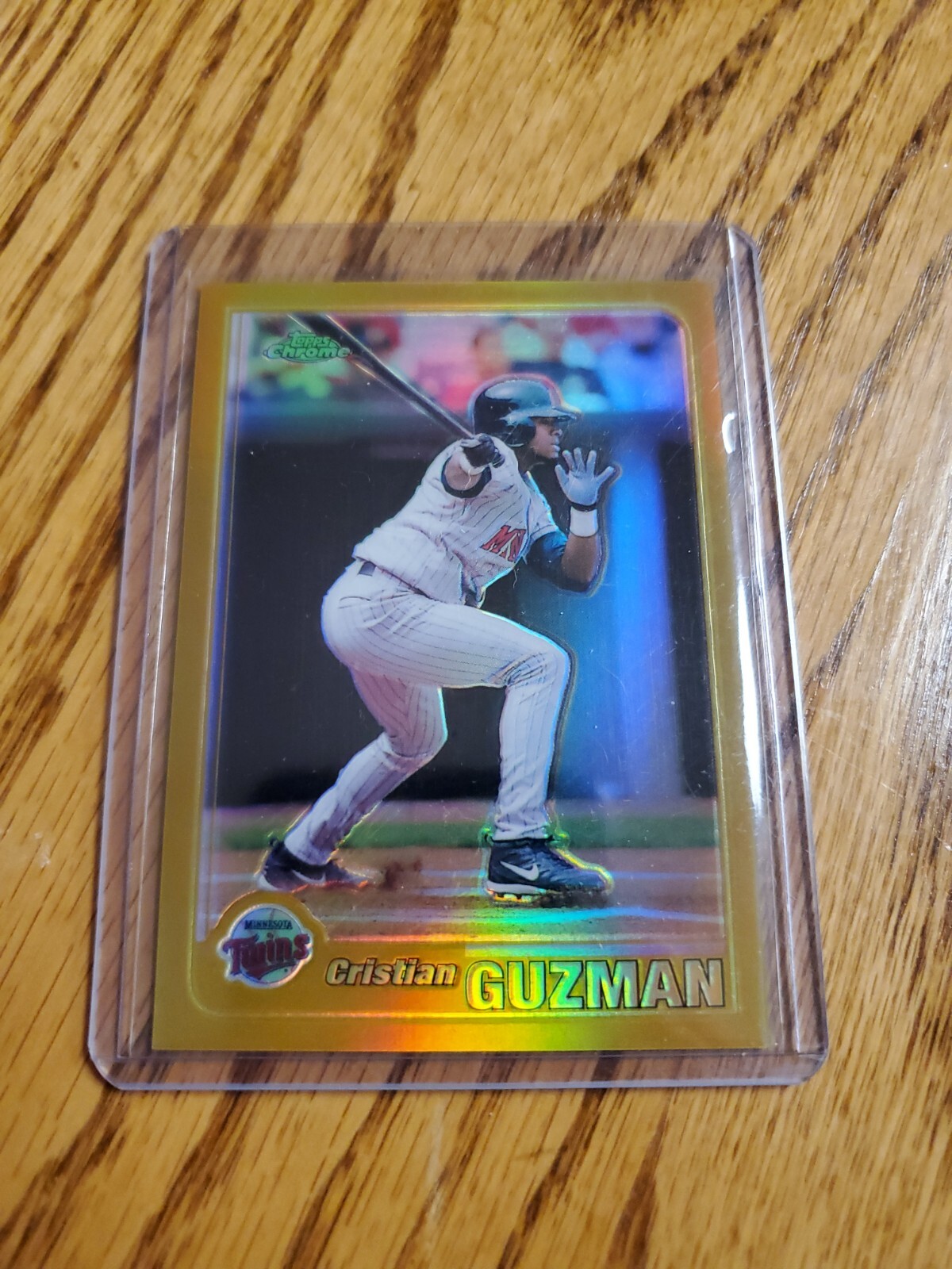 Topps 2001 cromo - Christian Guzmán - refractor retrofractor dorado #566 d