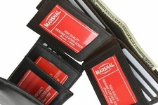Genuine Leather Mens Bifold 3 ID's multi Card Double Center Flap Popular Wallet