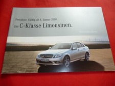 MERCEDES W204 C-Klasse Limousinen C 200 CDI - C 63 AMG Preisliste Pricelist 2009