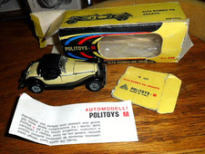 143 Politoys No. 532 Alfa Romeo Gs. Zagato Mint Yellow Toy Car Worn Box 143 Politoys No. 532 Alfa Romeo Gs. Zagato Mint Yellow Toy Car Worn Box