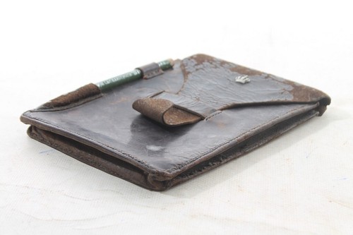 Old Map Case Leather + Service Diary WW1 Case Collector Vintage - Picture 4 of 24
