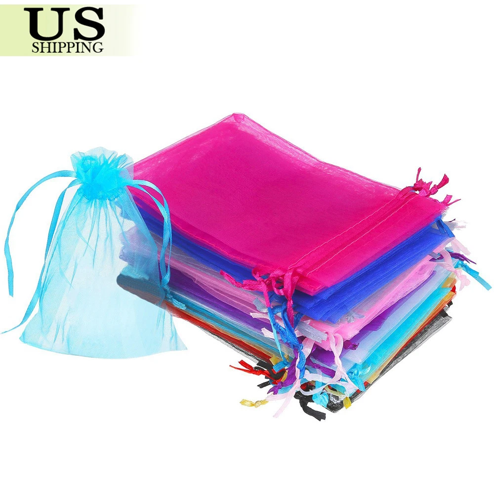 100 200 Organza Gift Bags Wedding Favor Party Sheer Candy Bag
