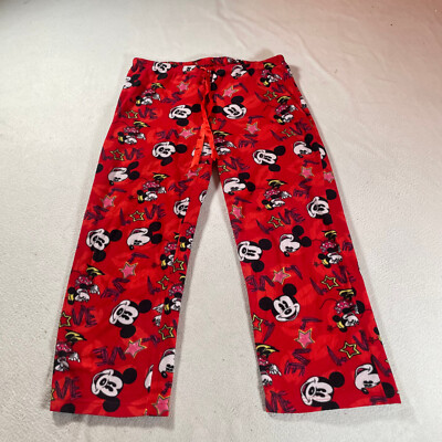 Mickey Mouse Pajama Pants Adult Large Red Disney Sleepwear