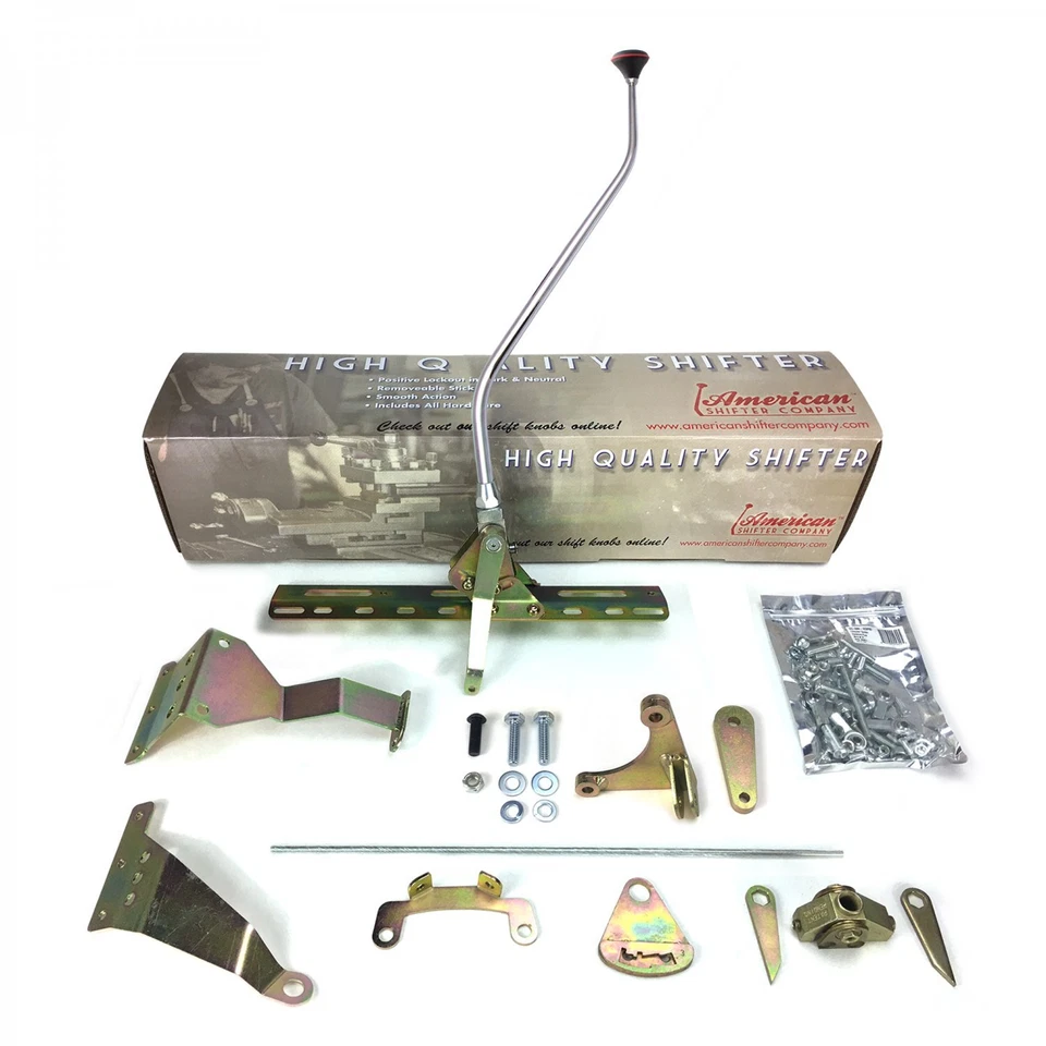 Fits - 904 Dual Action Shifter Kit 23" Arm w/ Dual Bend and Black Knob hot - Image 2 of 4