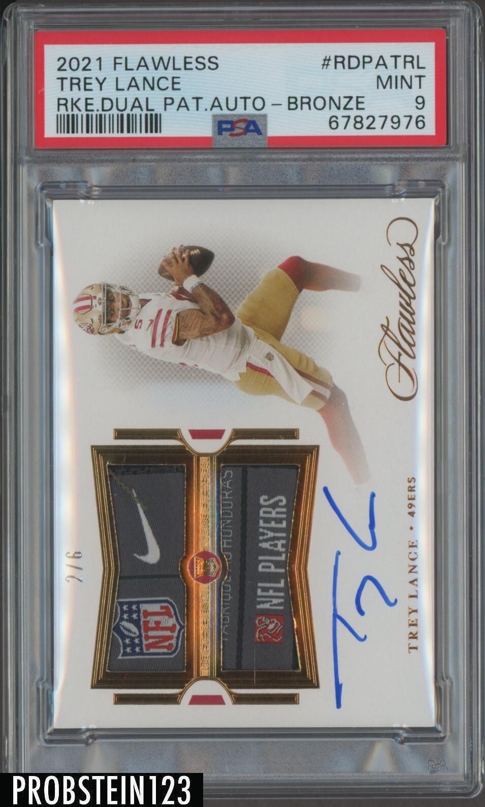 Trey Lance Panini Flawless Rookie Dual Patch Autograph #RDPATRL Bronze