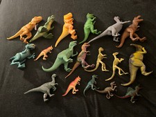 Lot of 59 Dinosaur Action Figures Toys T-Rex Triceratops Stegosaurus Rubber