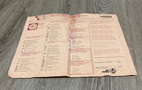 NISSAN 300ZX 1985 Genuine OEM OWNER'S MANUAL CASE PORTFOLIO WINDOW STICKER - Picture 9 of 16