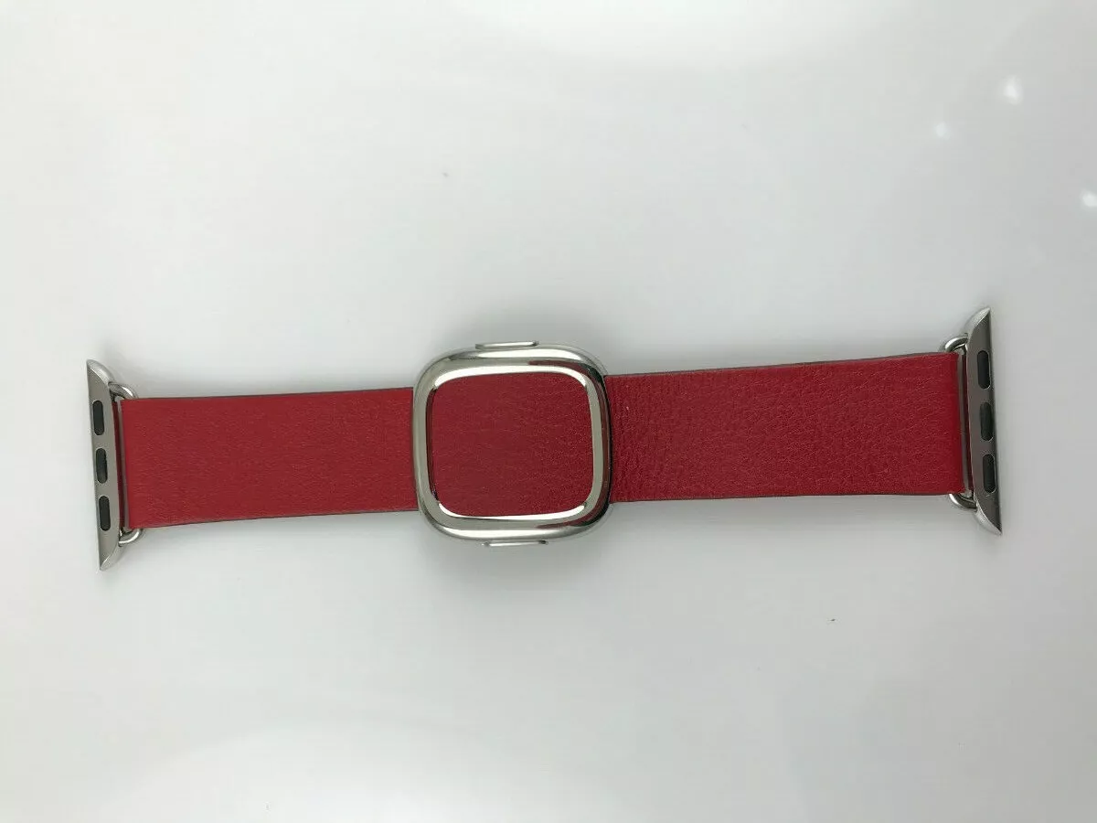 Original Apple Watch Modern Buckle leather band 38mm 40mm 41mm Ruby Red  Small S