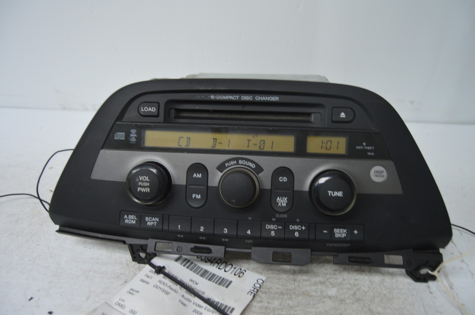 Buy 2005 2006 2007 Honda Odyssey OEM Radio 6 Disc CD & Theft Code XM  39100-shj-a100 online | eBay