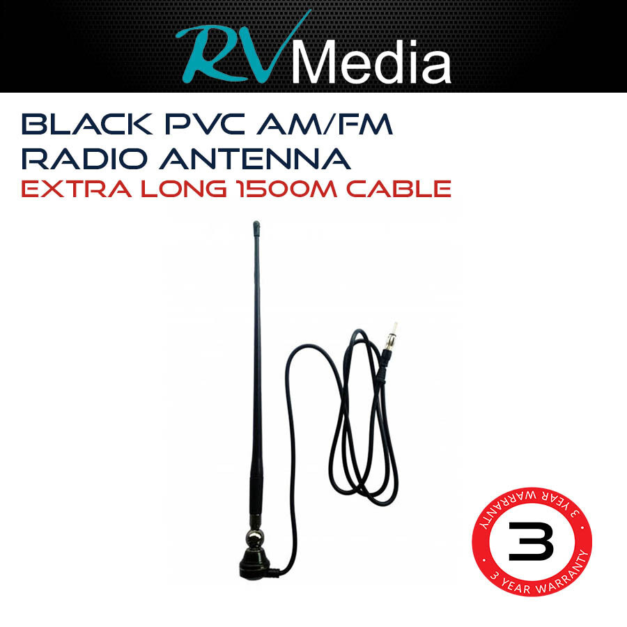 RV Media Black PVC AM/FM Radio Antenna Caravan PopTop Camper Motorhome Trailer eBay