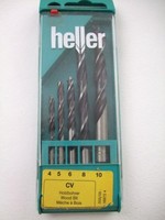 Holzspiralbohrer Cv Ø 4/5/6/8/10 Mm Heller Holzbohrer Bohrer 5 Tlg.