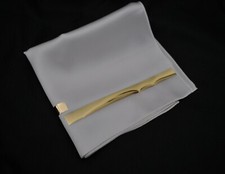 Men 100 Silk White and Gold Handmade Pocket Squares Wedding Hanky Handkerchief