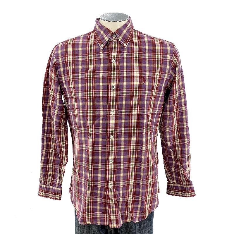 Polo Ralph Lauren personalizzata vestibilità bottoni camicia media rossa pony a quadri uomo