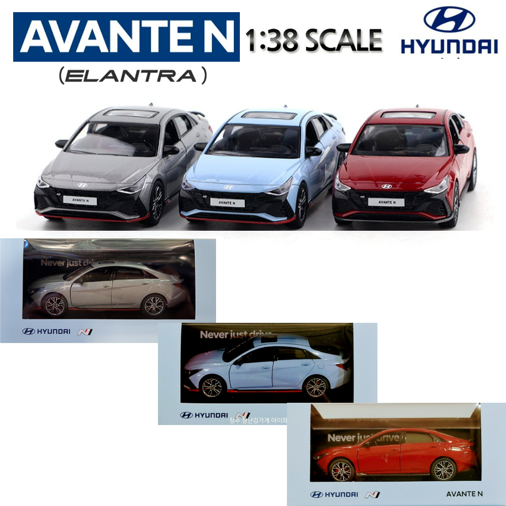 Miniature Welly 1/38 - Hyundai Avante N / Elantra - Gris - Présentoir Inclus