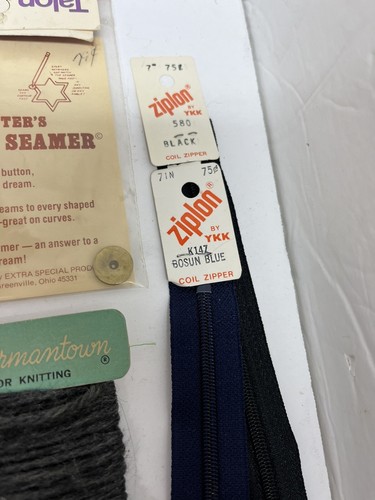Huge Lot Of Vintage Sewing Notions Variety 120+ Needles Zippers Variety - Picture 4 of 7