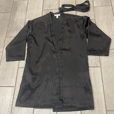 Oscar De La Renta Pink Label Women's Small Black Short Robe Polyester