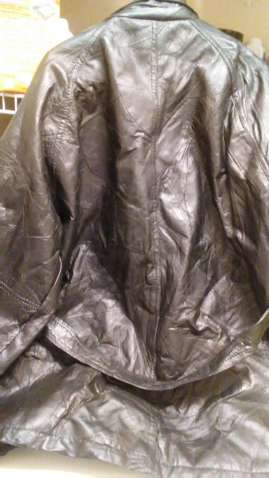 BLACK LEATHER PATCH DESIGN JACKET WITHOUT HOOD - image 3