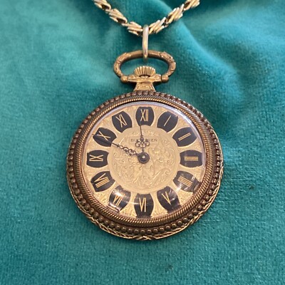 Rare Vintage Bucherer Gold Plated Manual Wind Ladies Pendant