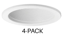4-Pack Vulite V4034 Wwh 4″ White Baffle Trim With Clips