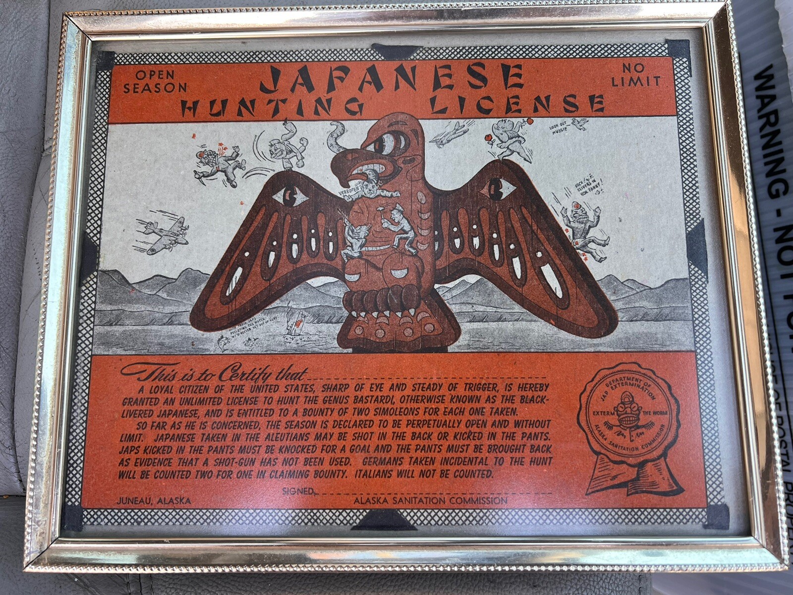 WW2 Japanese Hunting License Propaganda Piece eBay