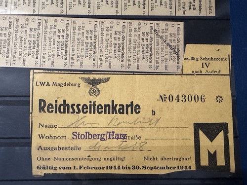 THIRD REICH WWII & DDR GERMANY COLLECTION RATION COUPON, DOCUMENT, CARD - Picture 3 of 3