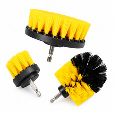 Drill Brush Set 3-Piece Nylon Scrubber Car Detailing Tile Grout Tub Cleaning