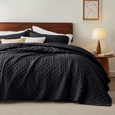 Quilts King Size - Lightweight Bedspreads King King 106" x 96" 09 - Black