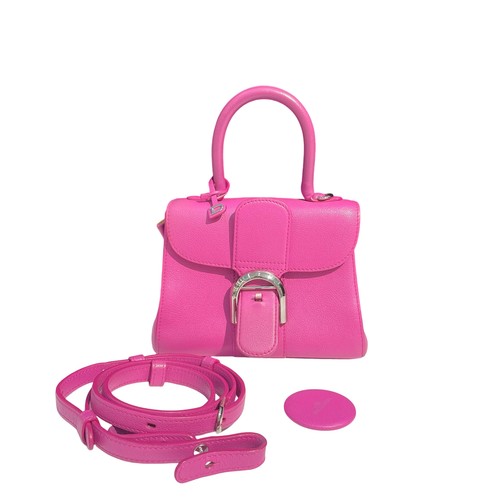 Delvaux Brillant Leather Pink Purple Small Top Handle Crossbody Bag