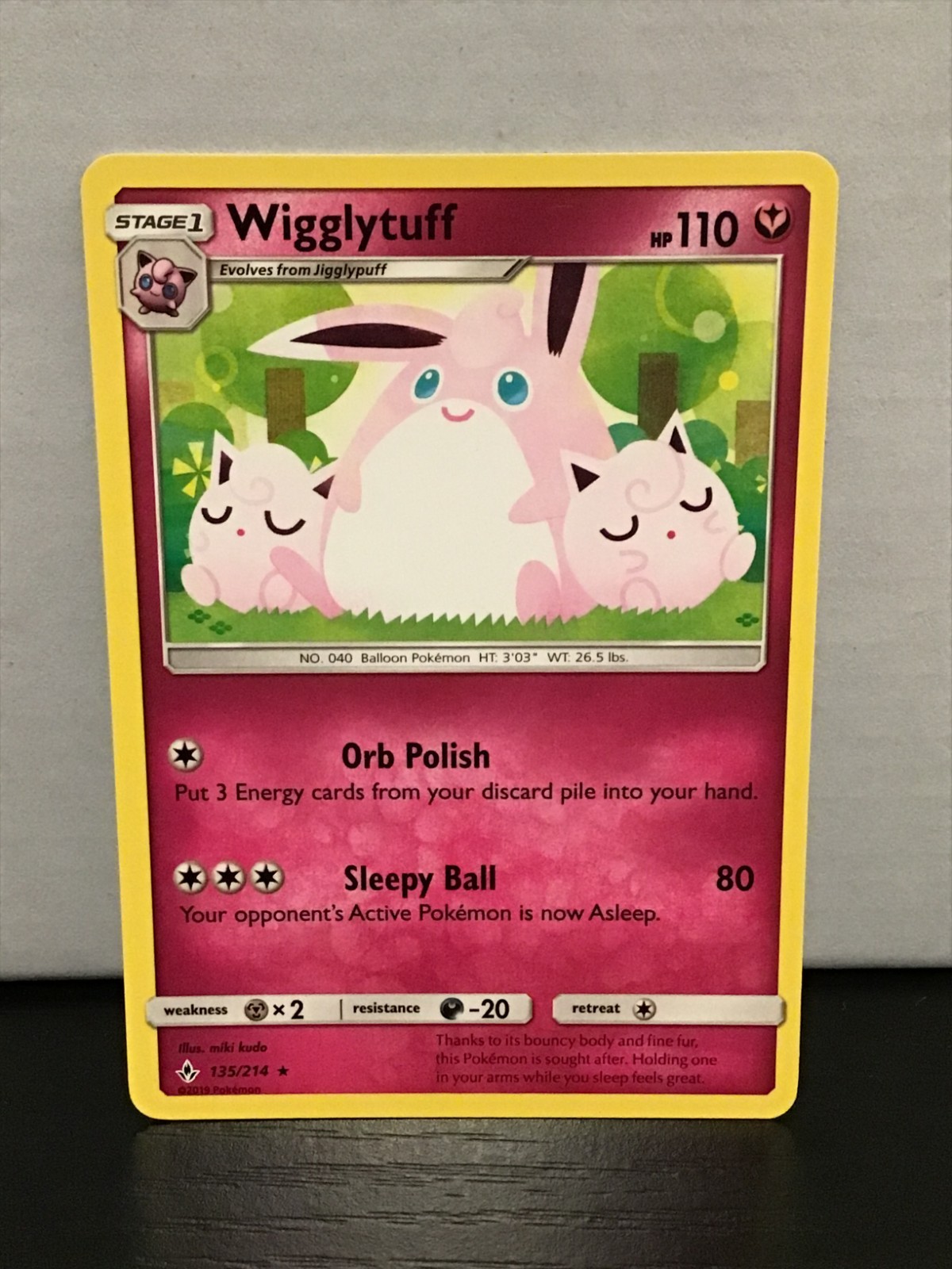 Wigglytuff 135/214 Rare Pokemon Unbroken Bonds