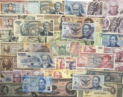 MEXIKANISCHE PESO BANKNOTEN - STILWAHL & NOTE - MEXIKO