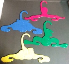 VINTAGE 4 Kids clothes Hangers FUN Circus Plastic Kangaroo Lion Monkey  Octopus