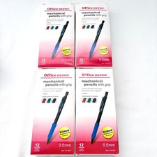 Office Depot Mechanical Pencils 0.5mm 12 Pencils Per Box w/ Erasers Lot of 4