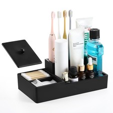 Bathroom Counter Organizer, Marble Toothbrush Holder for Bathroom 6 Slot, Bat...