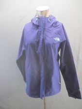 The North Face Size L Womens Blue Hooded Logo Outdoor Full Zip Windbreaker 634