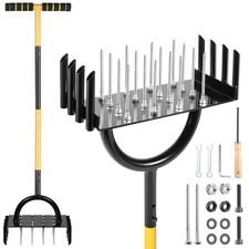 2-in-1 Lawn Aerator, Manual Core Aerator Lawn Tool with 24-Spikes Suitable fo...