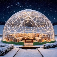 15x9.5 Ft Garden Dome Tent Geodesic Dome Greenhouse For Camping Party Christmas