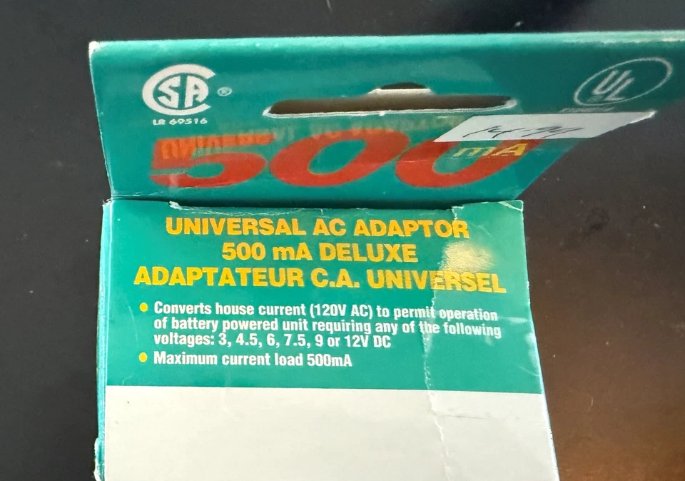 Universal AC Adaptor 500mA M500R with 6 output plugs for 3, 4.5, 6, 7.5, 9, 12V - Image 3 of 3